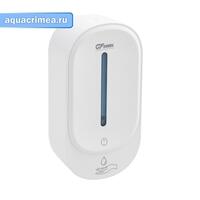 Дозатор сенсорный,  для жидкого мыла, пластик АБС, белый, большой, с полоской, 350 мл